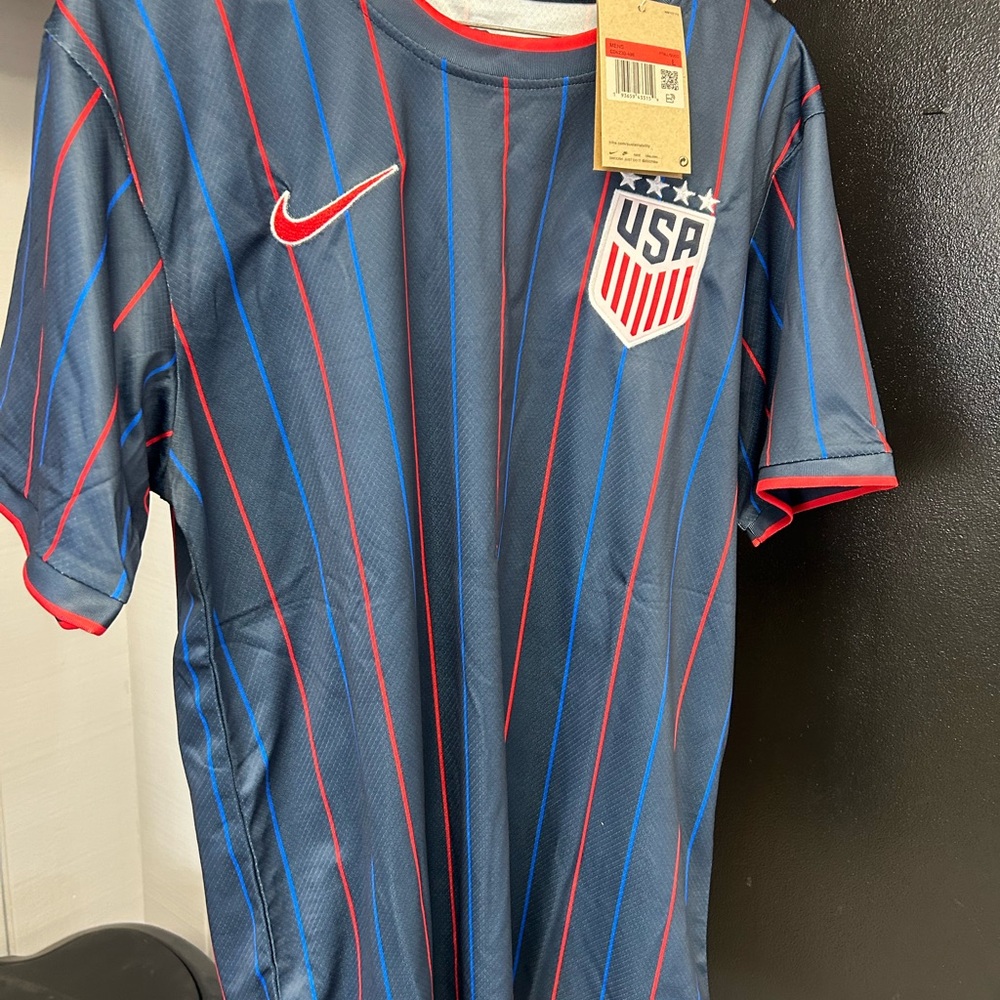 Nike USA Soccer Jersey - Navy with Red & Blue Pinstripes